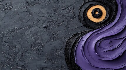 Poster - Abstract Purple and Black Swirl Background with Glossy Texture
