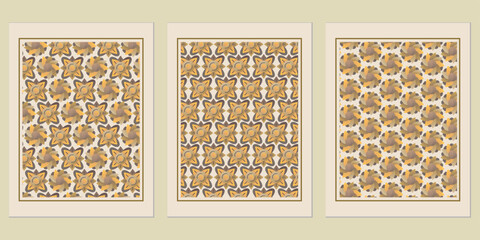 Poster - Abstract botanical pattern designs in decorative frames, bringing nature's essence into indoor spaces with earthy elegance and artistic flair to walls