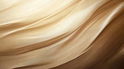 Poster - Abstract view of flowing golden fabric with soft curves and subtle texture. brown wood texture background
