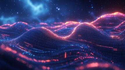 Aufkleber - Abstract digital landscape
