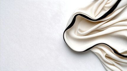 Poster - Cream Fabric with Black Trim on White Background
