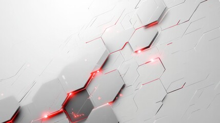 Poster - Abstract geometric structure with glowing lines