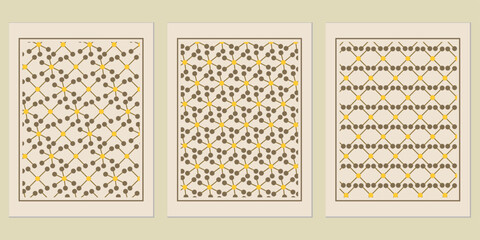 Poster - Charming Trio of Framed Geometric Art Prints: A Fusion of Mid-Century Modern Style and Contemporary Design Harmony