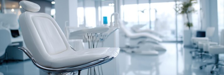 Poster - Modern Dental Office With Empty Chair and Bright Natural Light