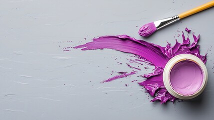 Poster - Purple Paint Splash on White Background