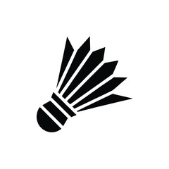 Poster - Simple black and white illustration of a badminton shuttlecock representing sports and activity on a white background