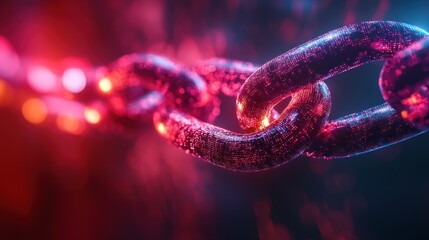 Poster - Chain links glowing in vibrant colors