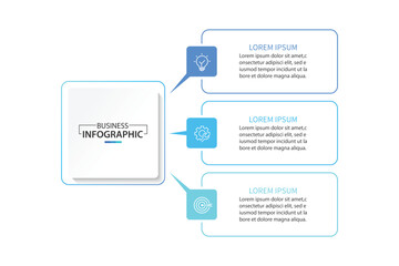 Poster - Business infographic template. 3 Step timeline journey. Process diagram, Infographic elements vector illustration.	