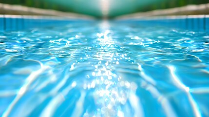 Wall Mural - Close up of shimmering water in a pool reflecting sunlight creating a dazzling display of sparkles and ripples perfect for summer and relaxation