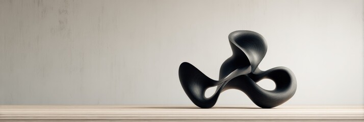 Aufkleber - Abstract Muscular Form Sculpture Displayed on a Minimalist Surface in a Modern Indoor Setting