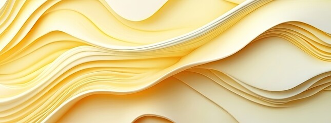 Poster - Soft. flowing waves of cream-colored fabric create a serene and inviting atmosphere. with gentle curves suggesting tranquility and warmth in a minimalist setting