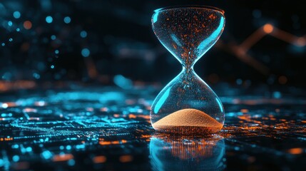 Poster - Digital hourglass, fleeting time