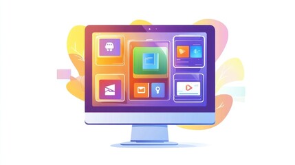 Poster - Digital interface on a computer monitor