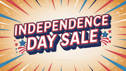 Poster -  Independence Day SALE banner with stars and stripes , usa america day created with generative ai