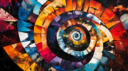 Wall Mural - digital spiral colors