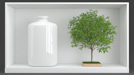 Poster - Conceptual icon of a peaceful profit strategy representing stress-free returns and financial growth through innovation