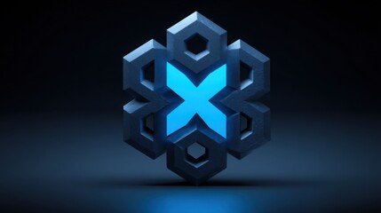 Poster - Conceptual illustration of a predictive matrix icon representing scalable identity and strategic planning