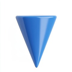 Poster - Blue cone shape illustration isolated on white background for graphic design and decoration use case