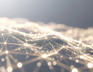 Poster - digital network of interconnected points and lines with glowing