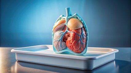 Poster - Detailed 3D Printed Organ Model on Tray for Realistic Viewing