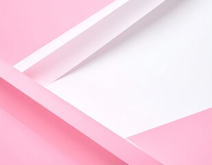 Poster - Abstract Pink and White Geometric Paper Design Background