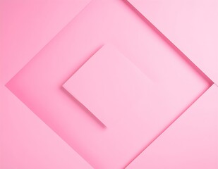 Poster - Abstract Pink Paper Background, Geometric Design, Layered Shapes, Minimalist Style, Pastel Colors, C