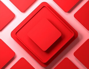 Poster - Abstract Red Geometric Shapes Background Design Pattern