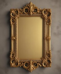 Wall Mural - Ornate gold scroll frame, vintage style, regal design, scrollwork, rococo, elegant