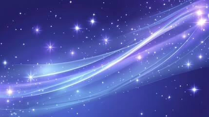 Poster - A cosmic-inspired abstract background with deep blues, purples, and swirling stars creating an ethereal effect