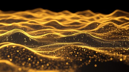 Poster - A series of glowing, curving digital waves blending into each other, representing the flow of information in technology