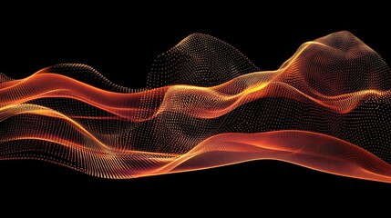 Poster - Digital abstraction with neon lines, grids, and flowing light trails in a high-tech futuristic design