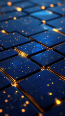 Poster - A blue and yellow image of a computer chip. The blue and yellow colors create a sense of contrast and energy. The image is of a computer chip, which is a symbol of technology and innovation
