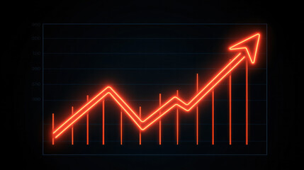 Poster - A graph with a red arrow pointing upwards. The graph is showing a positive trend