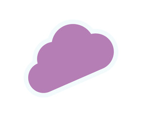 Wall Mural - playful cloud sticker. abstract icon in modern shape. unique element, y2k aesthetic, brutalism style