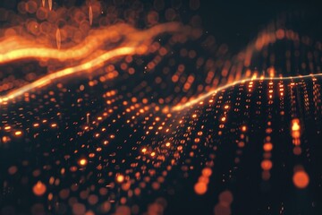 Abstract neon blue cyber binary flowing background