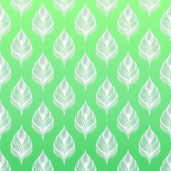 Poster - Light Green Gradient Background with White Leaf Pattern