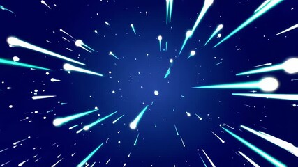Poster - Glowing Trails: Abstract Blue Light Streaks Across Dark Space