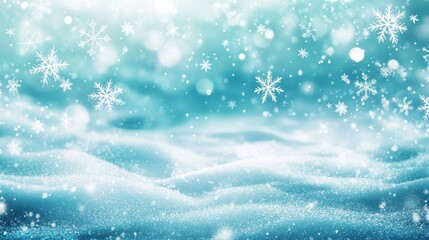 Poster - Tranquil Water Scene with Snowflakes and Vibrant Light Effects