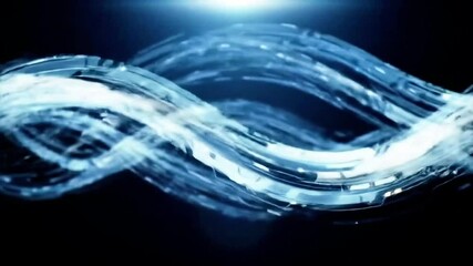 Poster - Abstract Blue Light Trails Forming a Dynamic, Flowing, and Ethereal Motion