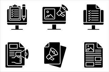 Fototapete - Content Marketing Line Icon Set, Content linear symbol design from SEO collection. vector illustration on white background