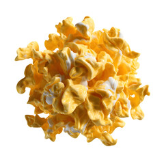Poster - Abstract yellow and white 3d rendered fluid art design paint on transparent background