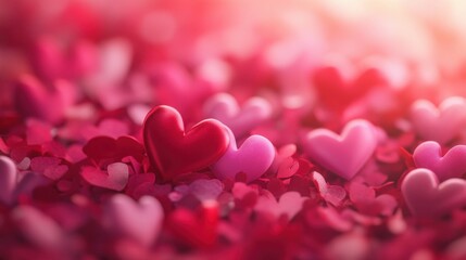 Poster - happy valentine day wallpaper with lots of heart shaped hearts Generative AI