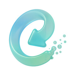 Poster - Innovative 3D technology icon in soft blue-green tones representing business and transparency on a clean background