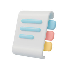 Poster - Modern 3D business icon with a transparent background showcasing a minimalistic note holder design in pastel colors for technology-related applications