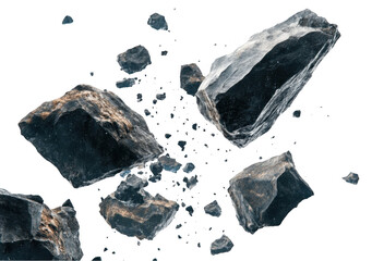 floating rocks in space