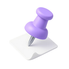 Poster - Purple pushpin icon on a white background representing business and technology concepts in a modern design