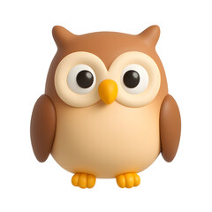 Poster - Cute 3D owl icon for business and technology usage on a transparent background
