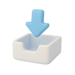 Poster - Innovative 3D business icon featuring a downward arrow design on a transparent background for technology applications