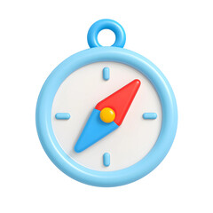 Poster - Navigation tool icon designed in 3D style with vibrant colors set against a transparent background suitable for technology and business applications