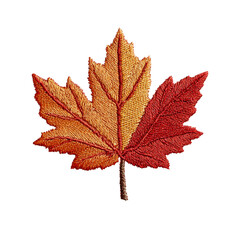 Poster - A single vibrant maple leaf with autumn colors displayed beautifully. The leaf showcases a blend of orange and red hues